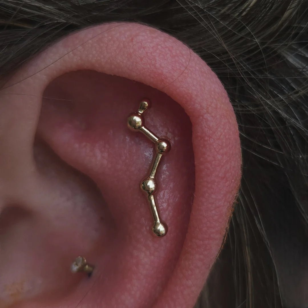 Constellation Long – 14K/18K Gold Threadless End - piercing - zone.com