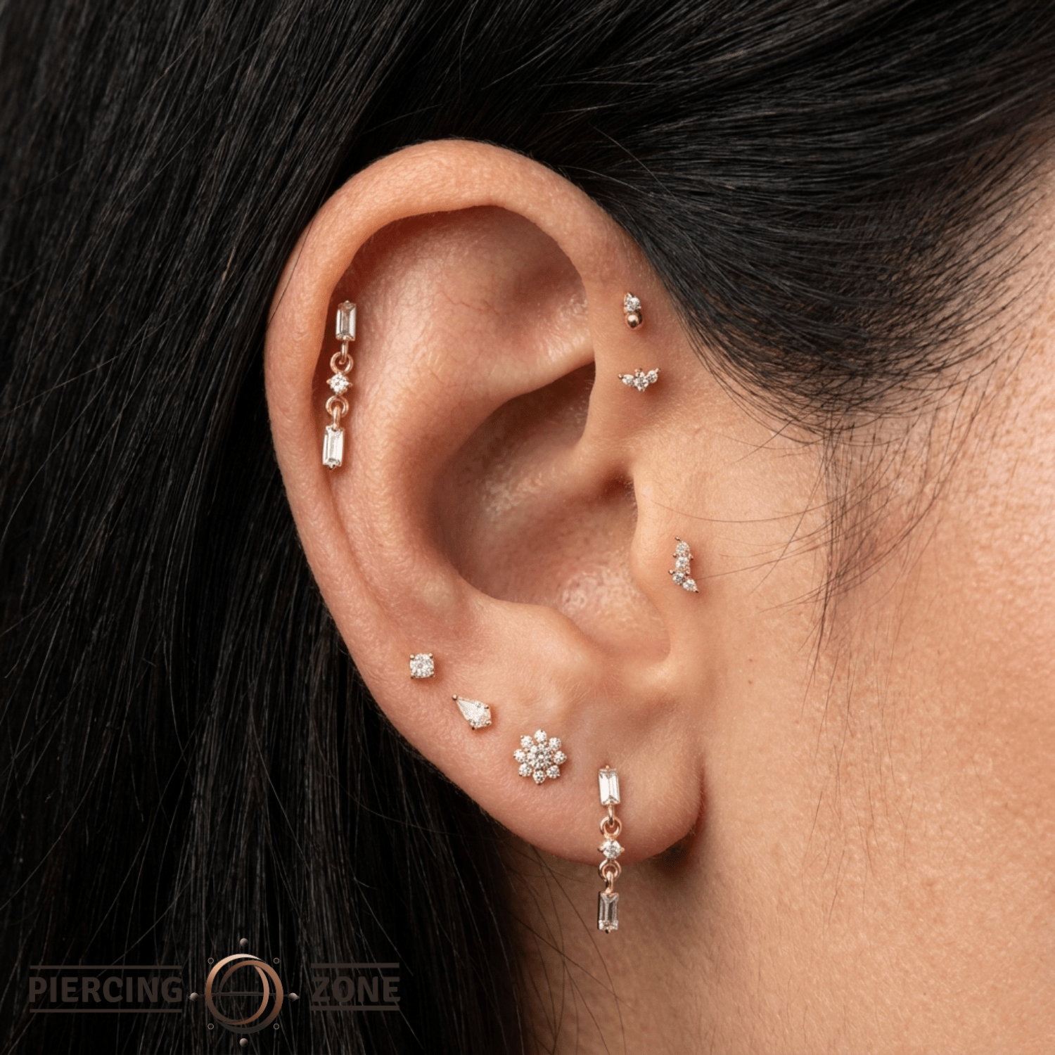 Coquette - 14K Gold Gem Threadless End - piercing - zone.com