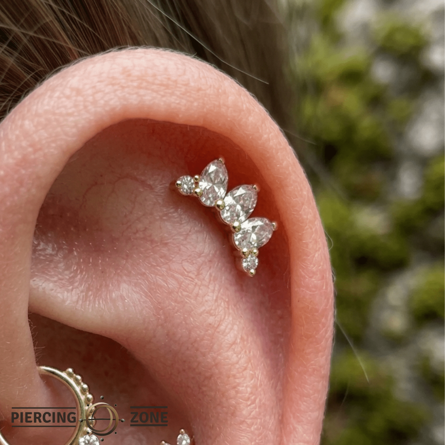 Coronet – 14K Gold Threadless/Threaded End - piercing - zone.com