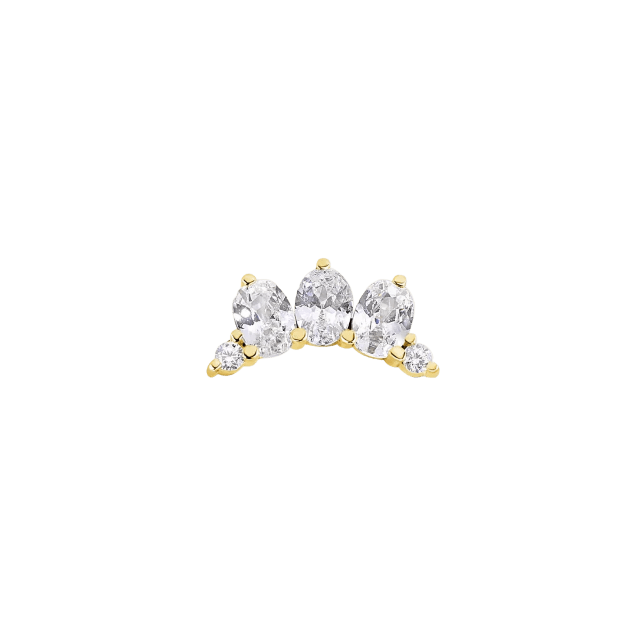 Coronet – 14K Gold Threadless/Threaded End - piercing-zone.com