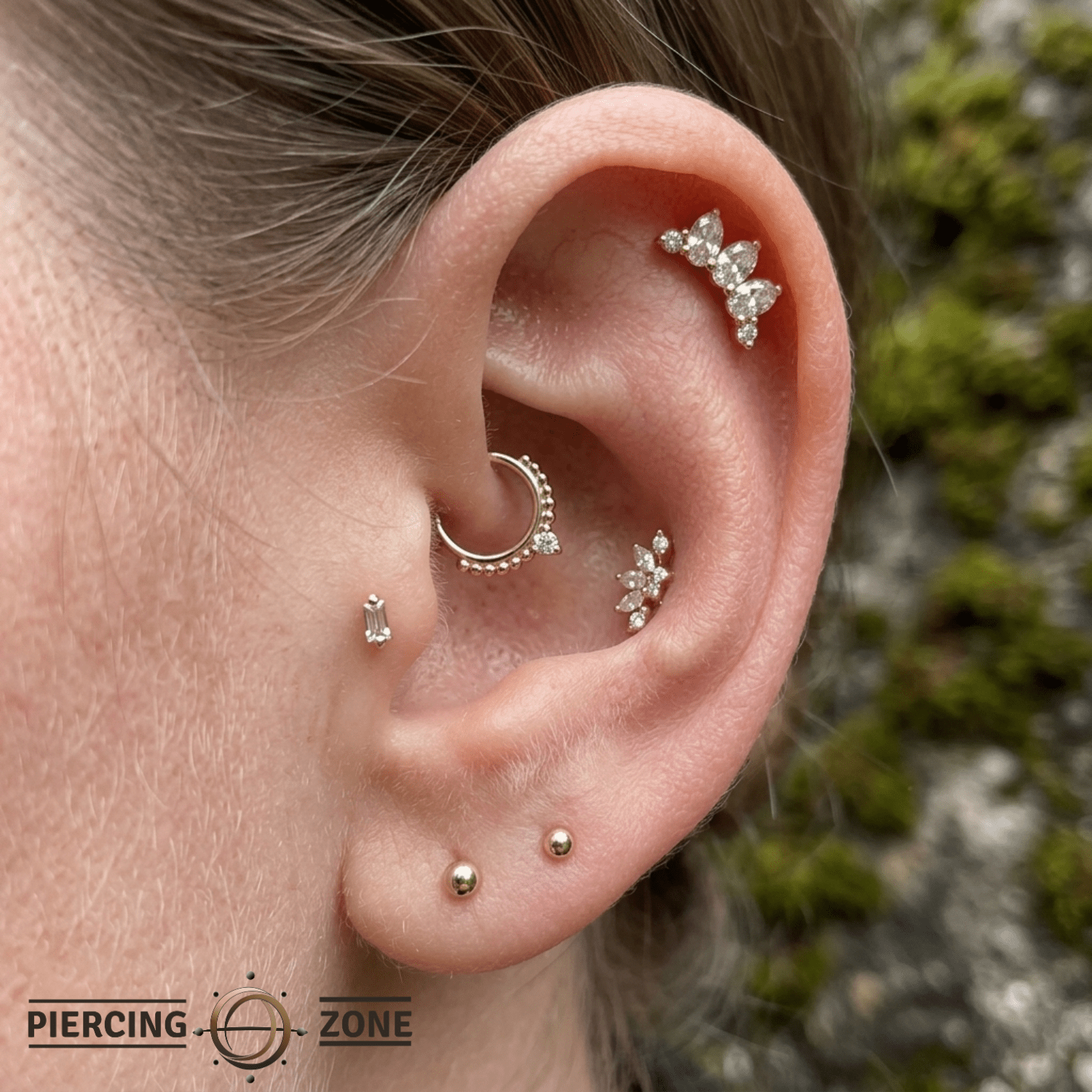 Coronet – 14K Gold Threadless/Threaded End - piercing - zone.com