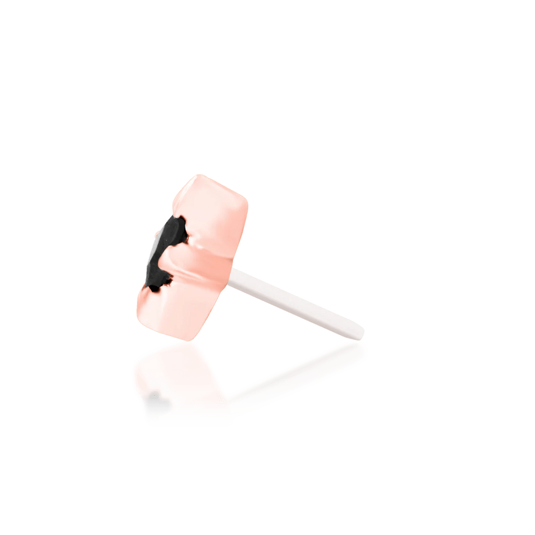 Corvin – Black CZ Star – 14K Gold Threadless End - piercing - zone.com