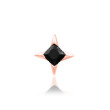 Corvin – Black CZ Star – 14K Gold Threadless End - piercing - zone.com