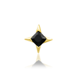 Corvin – Black CZ Star – 14K Gold Threadless End - piercing - zone.com
