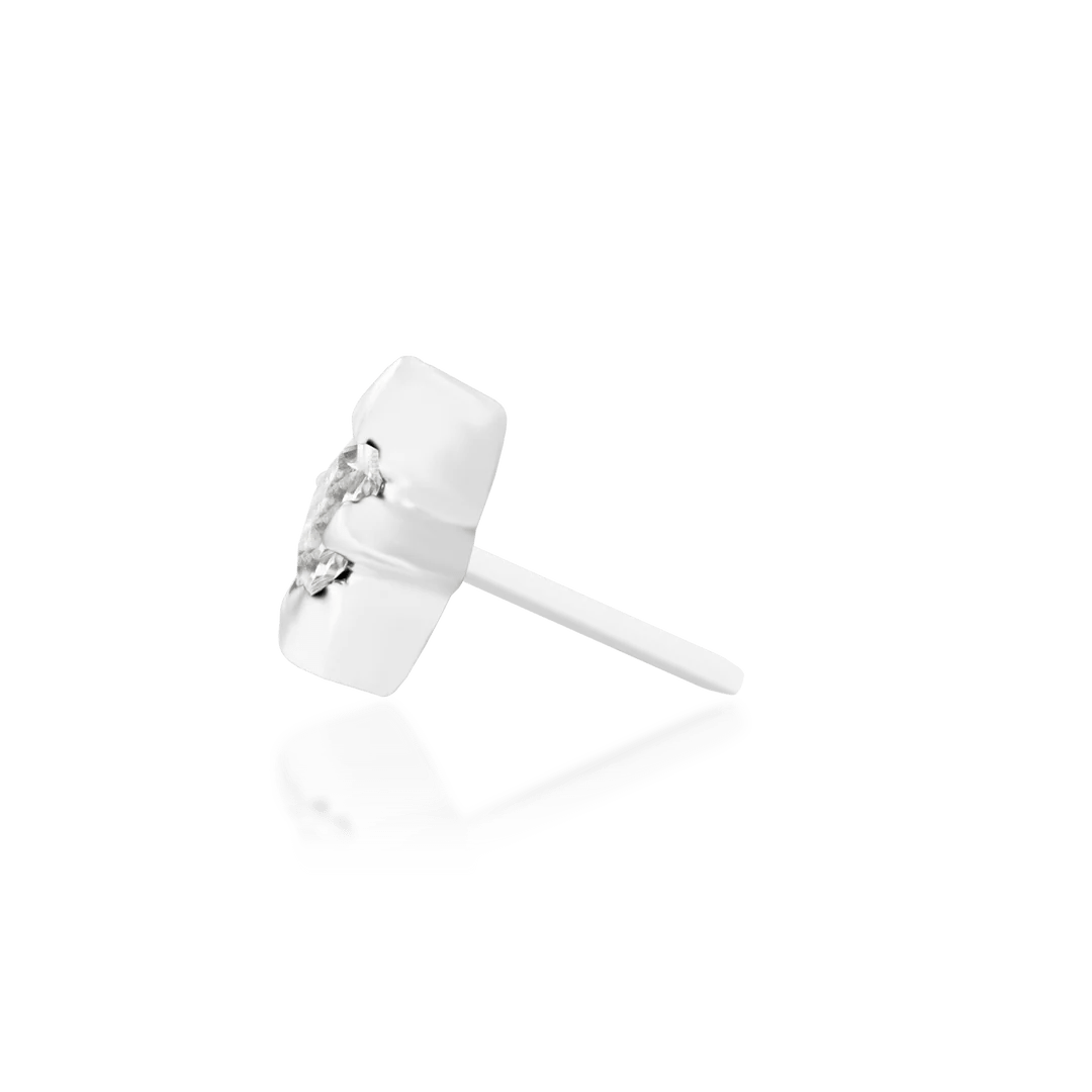 Corvin – White CZ Star – 14K Gold Threadless End - piercing - zone.com