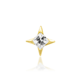 Corvin – White CZ Star – 14K Gold Threadless End - piercing - zone.com