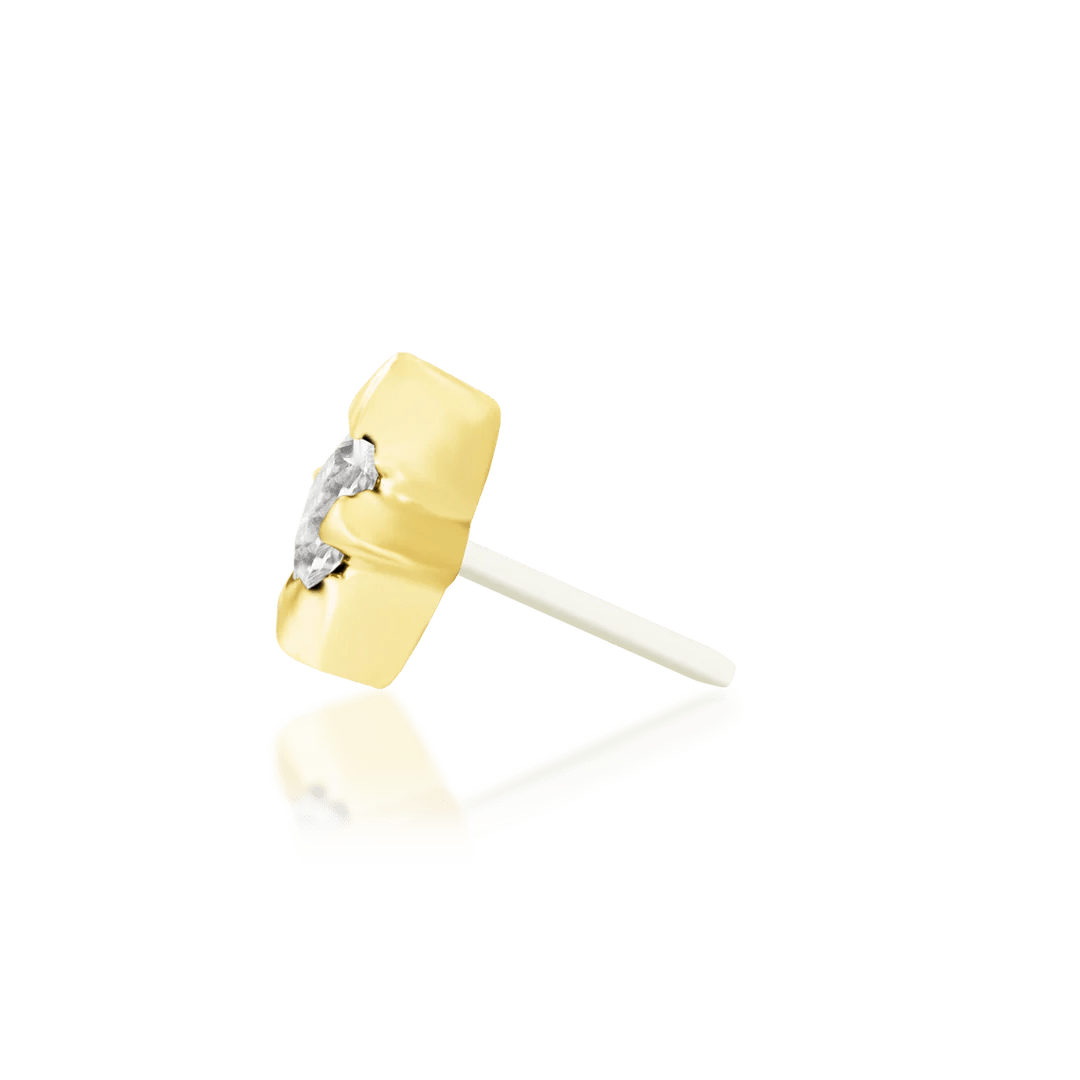 Corvin – White CZ Star – 14K Gold Threadless End - piercing - zone.com
