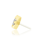 Corvin – White CZ Star – 14K Gold Threadless End - piercing - zone.com