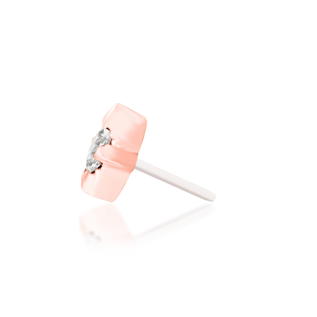Corvin – White CZ Star – 14K Gold Threadless End - piercing - zone.com