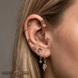 Cosmic Heart - 18K Gold Threadless End - piercing-zone.com