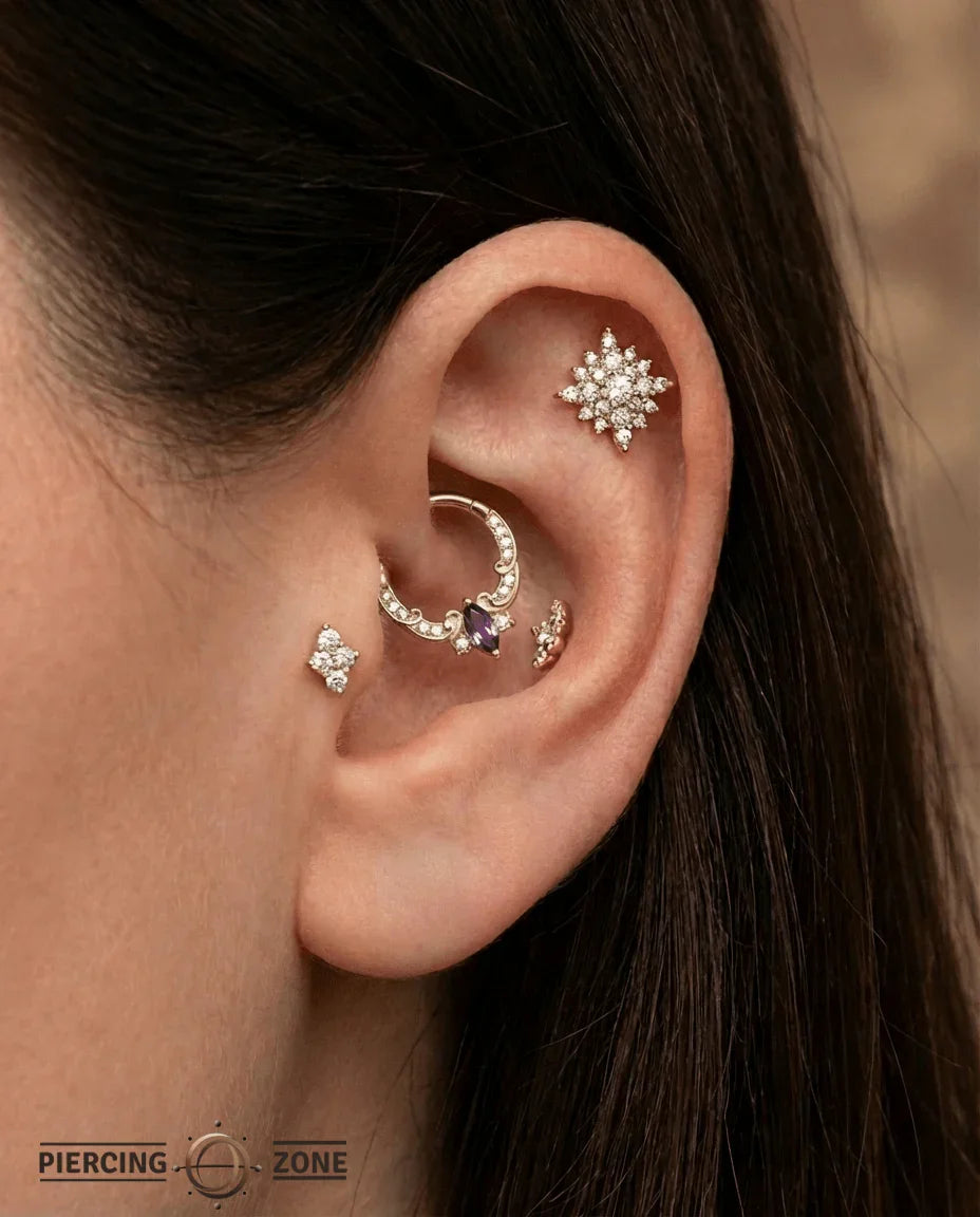 Coterie – Amethyst – 14K Gold Clicker - piercing - zone.com