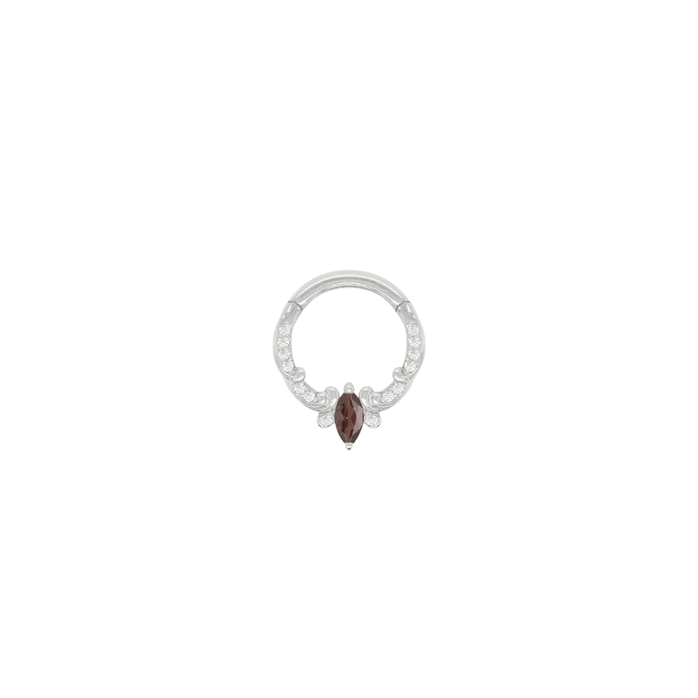 Coterie – Garnet – 14K Gold Clicker - piercing - zone.com