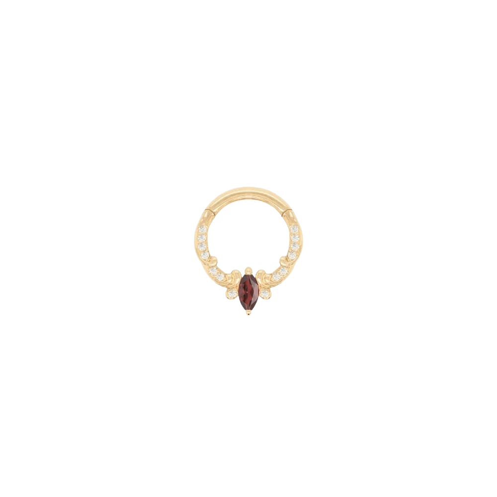 Coterie – Garnet – 14K Gold Clicker - piercing - zone.com