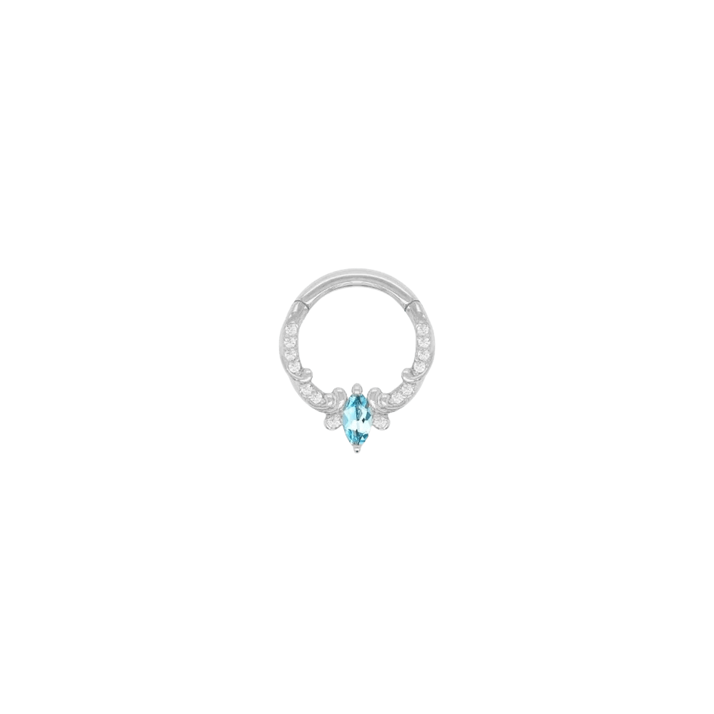 Coterie – London Blue Topaz – 14K Gold Clicker - piercing - zone.com