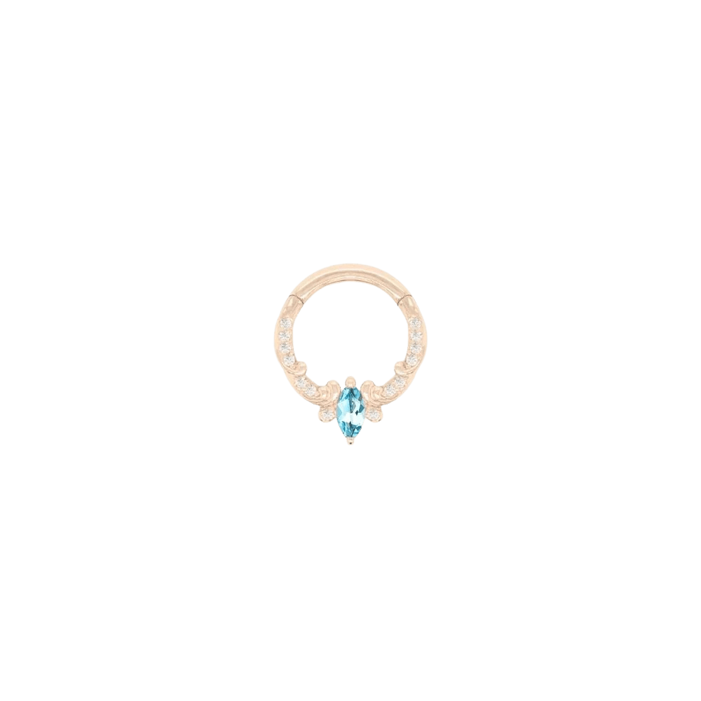 Coterie – London Blue Topaz – 14K Gold Clicker - piercing - zone.com
