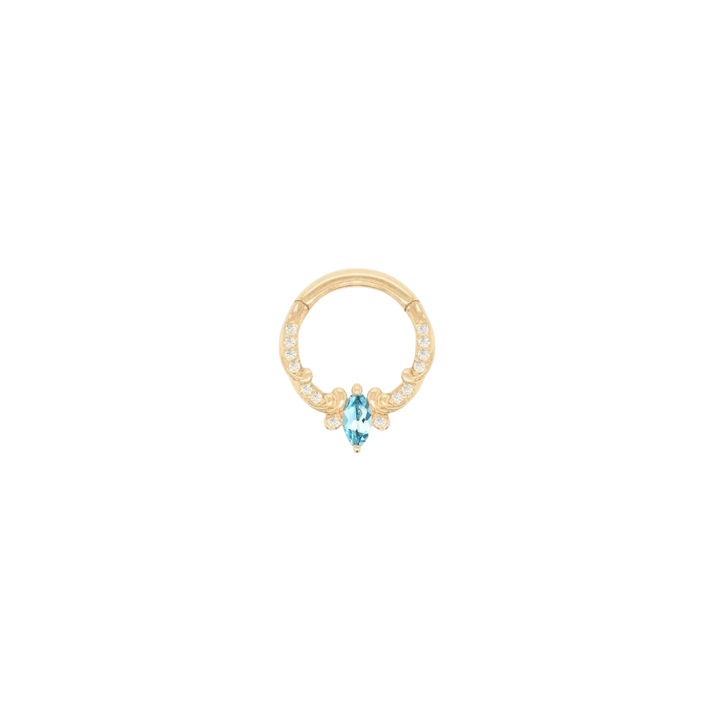 Coterie – London Blue Topaz – 14K Gold Clicker - piercing - zone.com