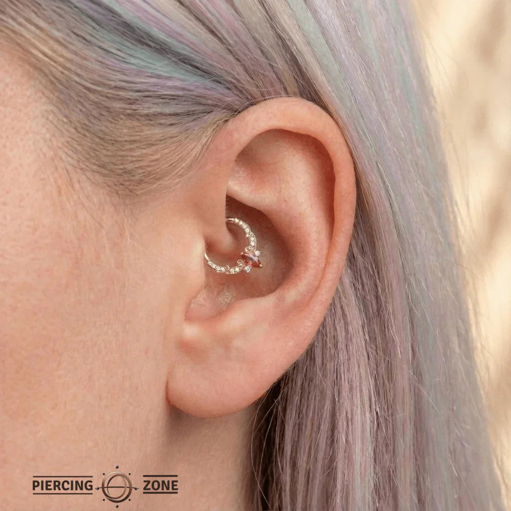 Coterie – Pink Tourmaline – 14K Gold Clicker - piercing - zone.com