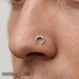 Coven Pin - 14K Gold Gem Crescent Threadless End - piercing - zone.com