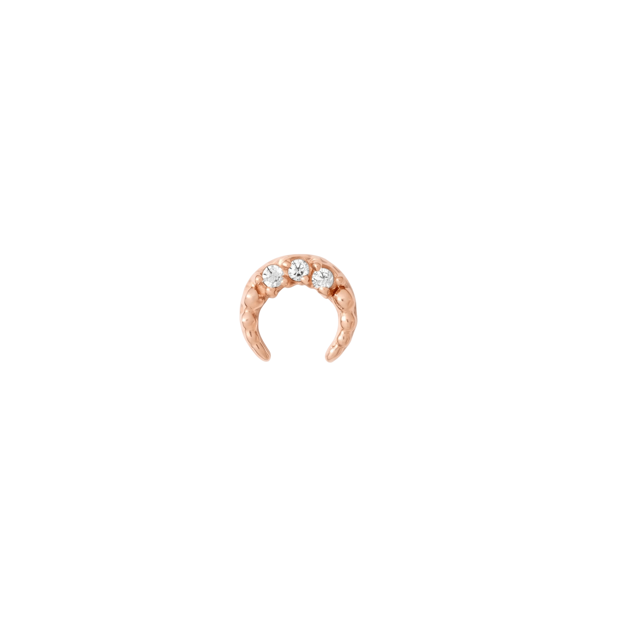 Coven Pin - 14K Gold Gem Crescent Threadless End - piercing - zone.com