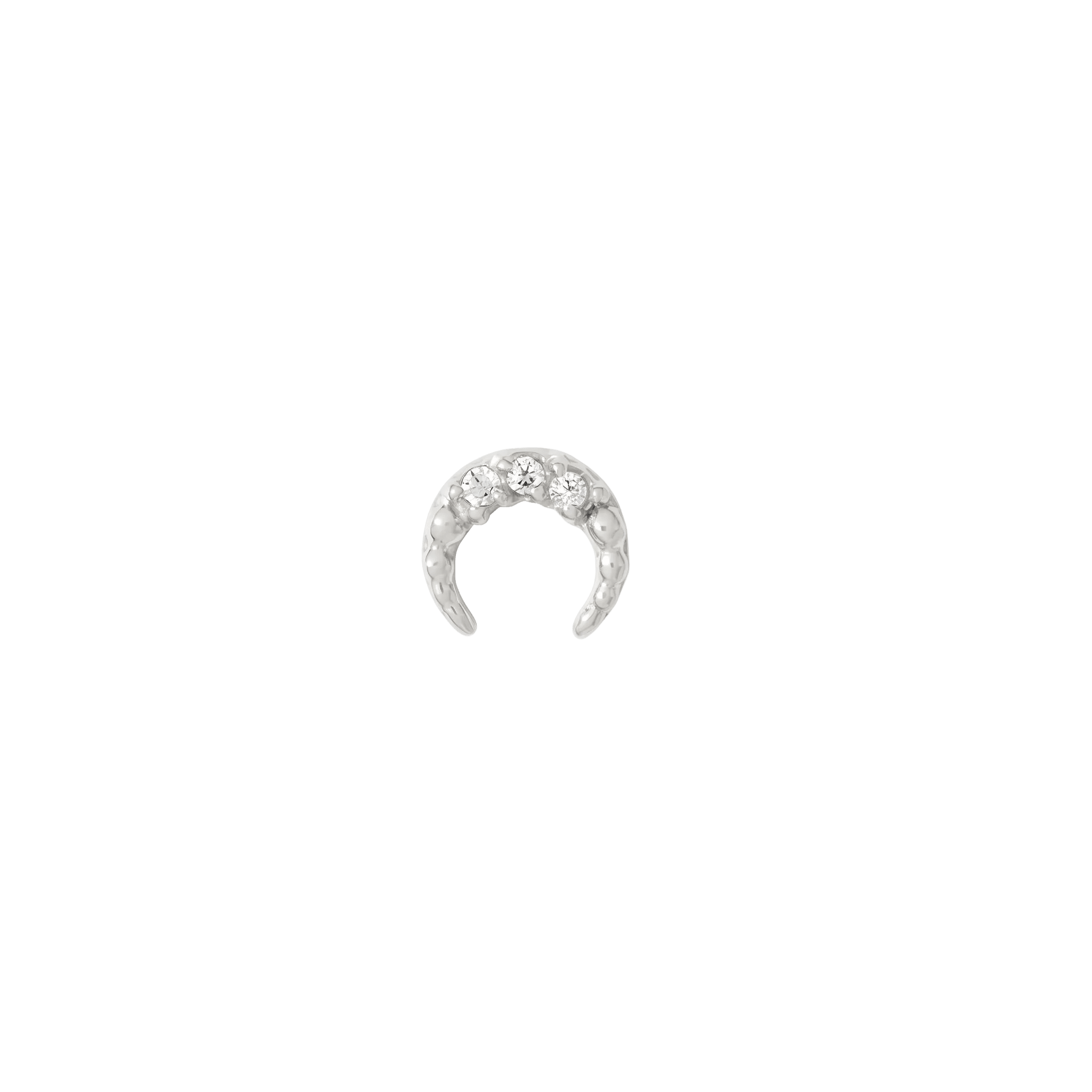 Coven Pin - 14K Gold Gem Crescent Threadless End - piercing - zone.com