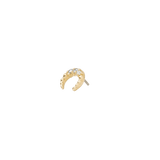 Coven Pin - 14K Gold Gem Crescent Threadless End - piercing - zone.com