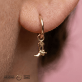 Cowgirl Boot Charm – 14K & 18K Gold - piercing - zone.com