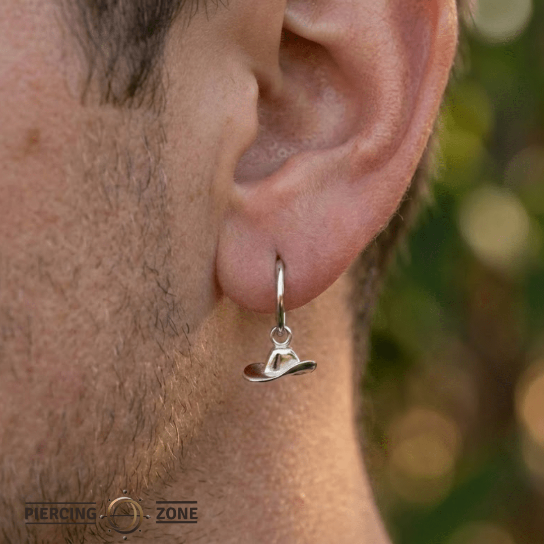 Cowgirl Hat – 14K & 18K Gold Charm - piercing - zone.com