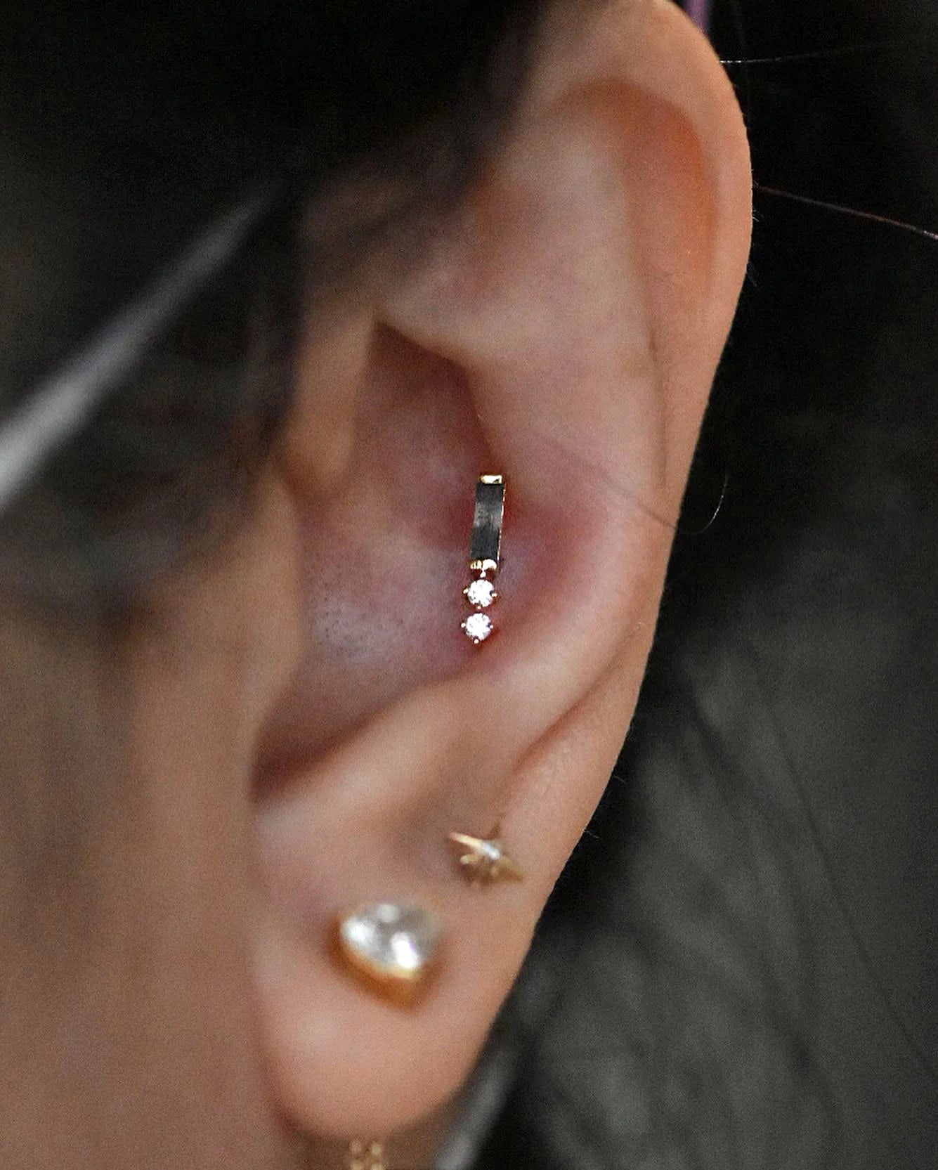 CRAVE - MOSS AGATE + CZ - THREADLESS END piercing-zone.com