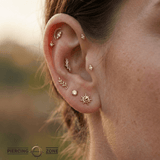 Crazy Sun – 14K Gold Threadless/Threaded End - piercing - zone.com