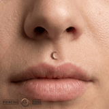 Crescent Moon – 14K Gold Celestial Threadless End - piercing - zone.com