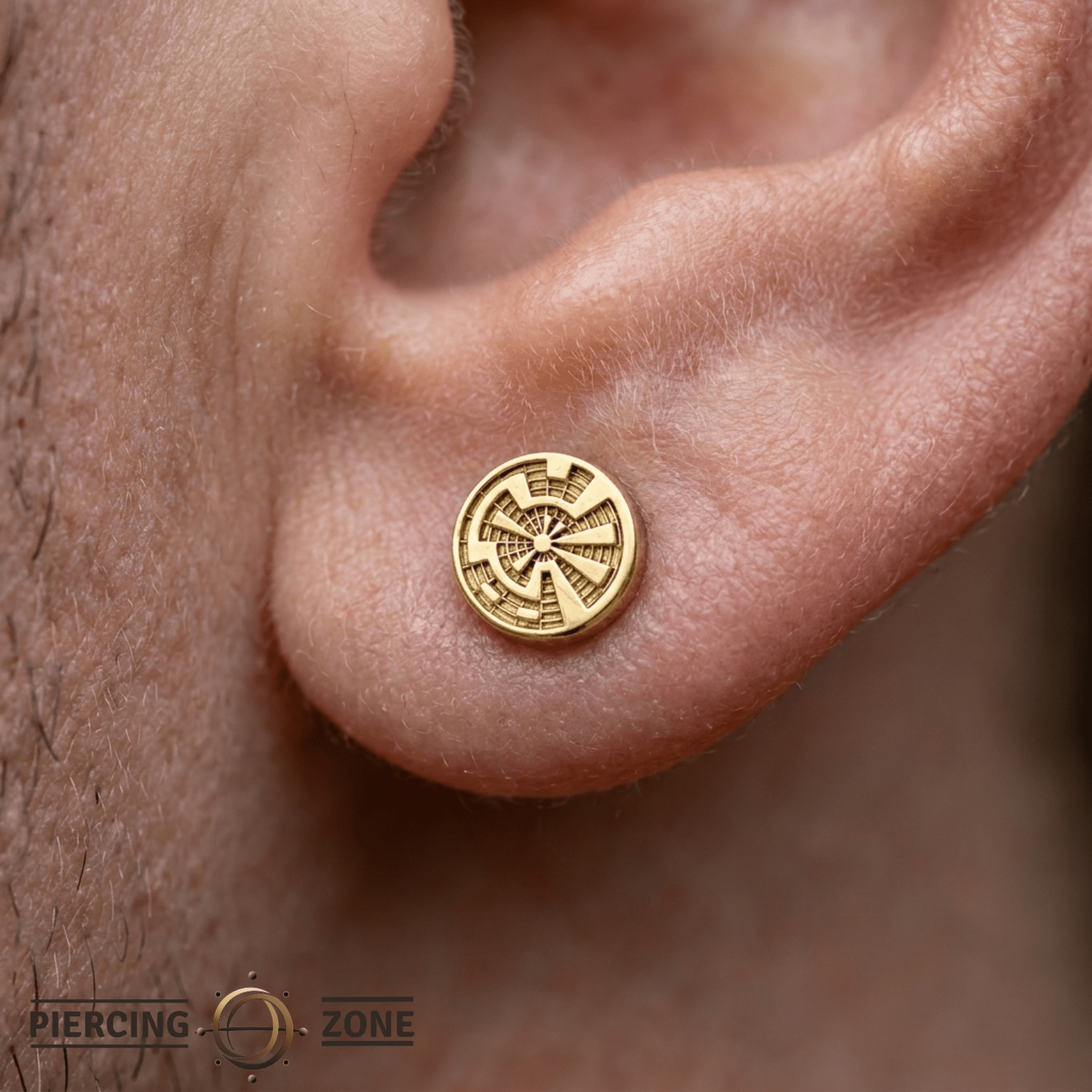 Crop Circle – 14K Gold Threadless/Threaded End - piercing - zone.com