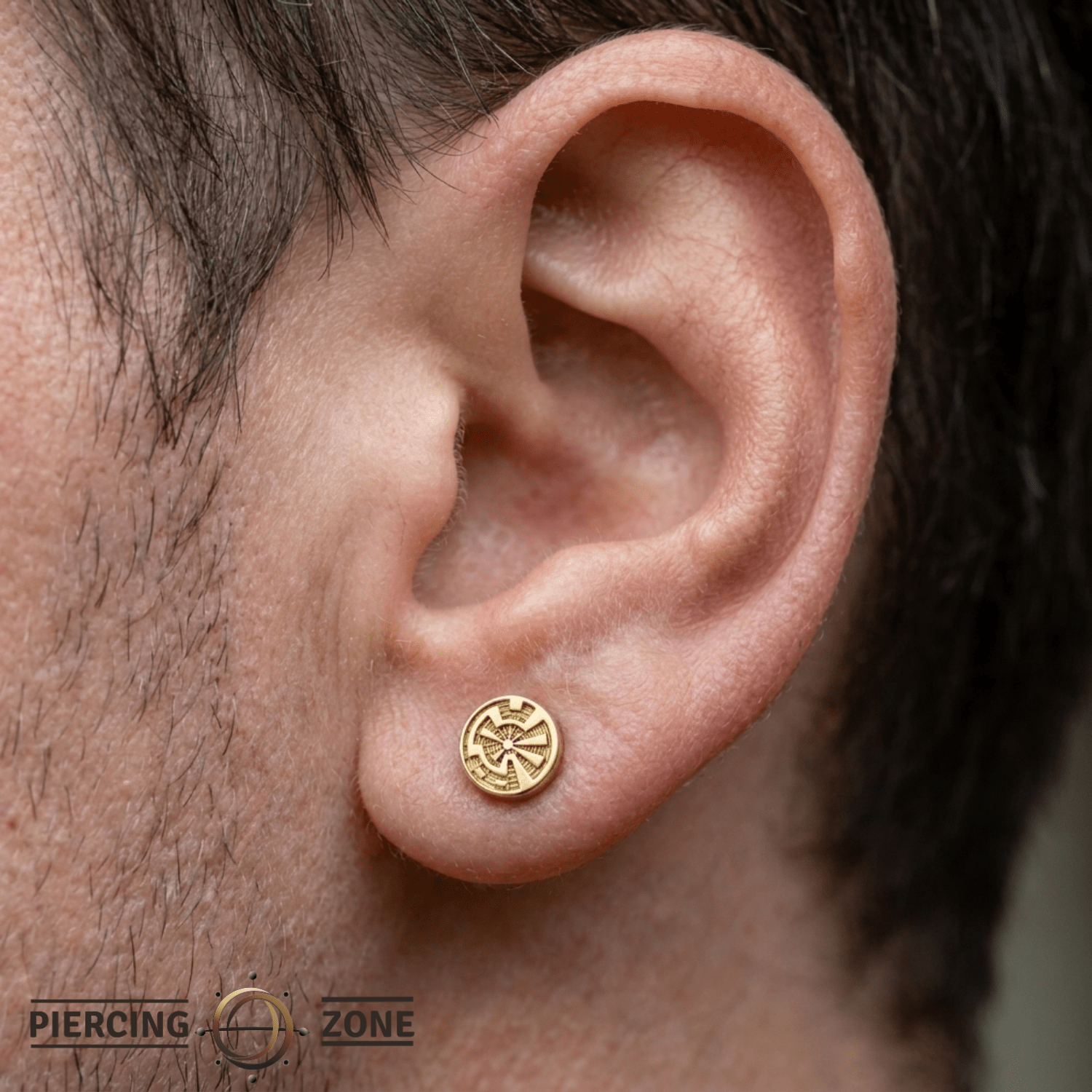 Crop Circle – 14K Gold Threadless/Threaded End - piercing - zone.com