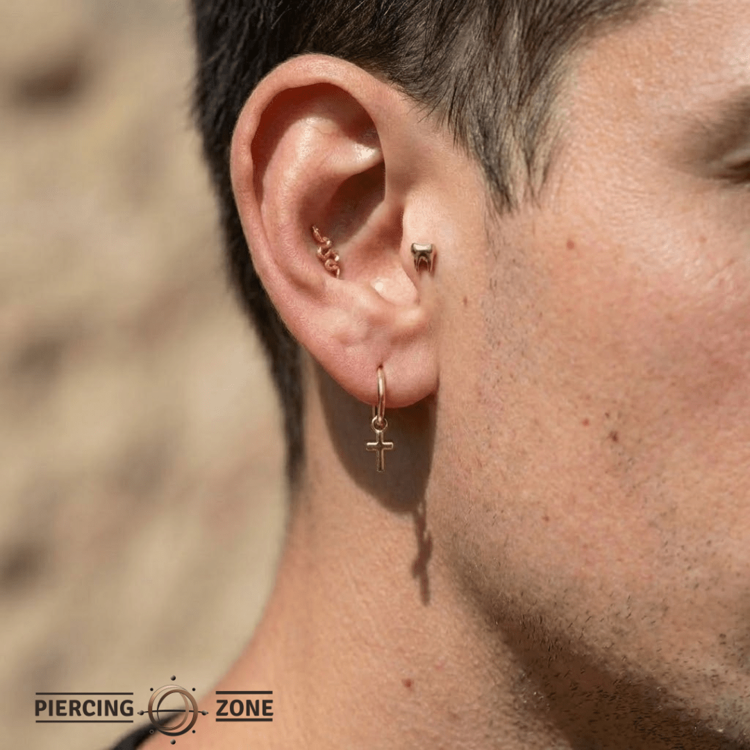 Cross – 14K & 18K Gold Charm - piercing - zone.com