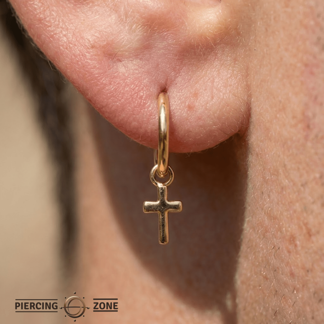 Cross – 14K & 18K Gold Charm - piercing - zone.com