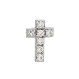 Cross - 14K Gold 7 Stone Threadless/Threaded End - piercing - zone.com