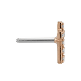 Cross - 14K Gold 7 Stone Threadless/Threaded End - piercing - zone.com