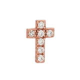 Cross - 14K Gold 7 Stone Threadless/Threaded End - piercing - zone.com