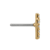 Cross - 14K Gold 7 Stone Threadless/Threaded End - piercing - zone.com