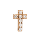 Cross - 14K Gold 7 Stone Threadless/Threaded End - piercing - zone.com