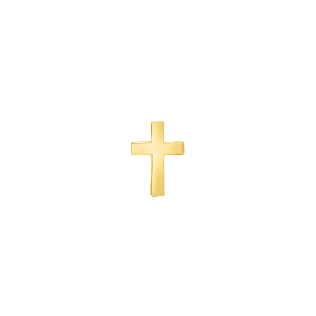 Cross – 14K Gold Threadless & Threaded End - piercing - zone.com