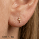 Cross – 14K Gold Threadless/Threaded End - piercing - zone.com