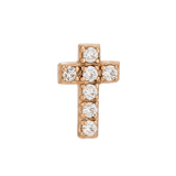 Cross - 14K Gold 7 Stone Threadless/Threaded End