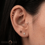 Cross Pin - 14K Gold Cross Threadless End - piercing - zone.com