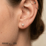 Crown – 14K Gold Threadless/Threaded End - piercing - zone.com