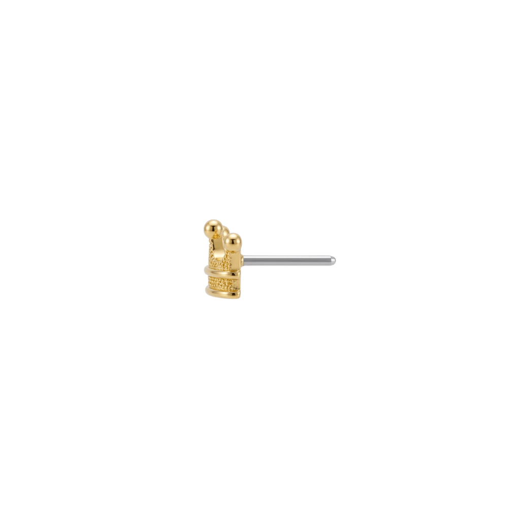 Crown - 18K Gold Threadless End - piercing-zone.com
