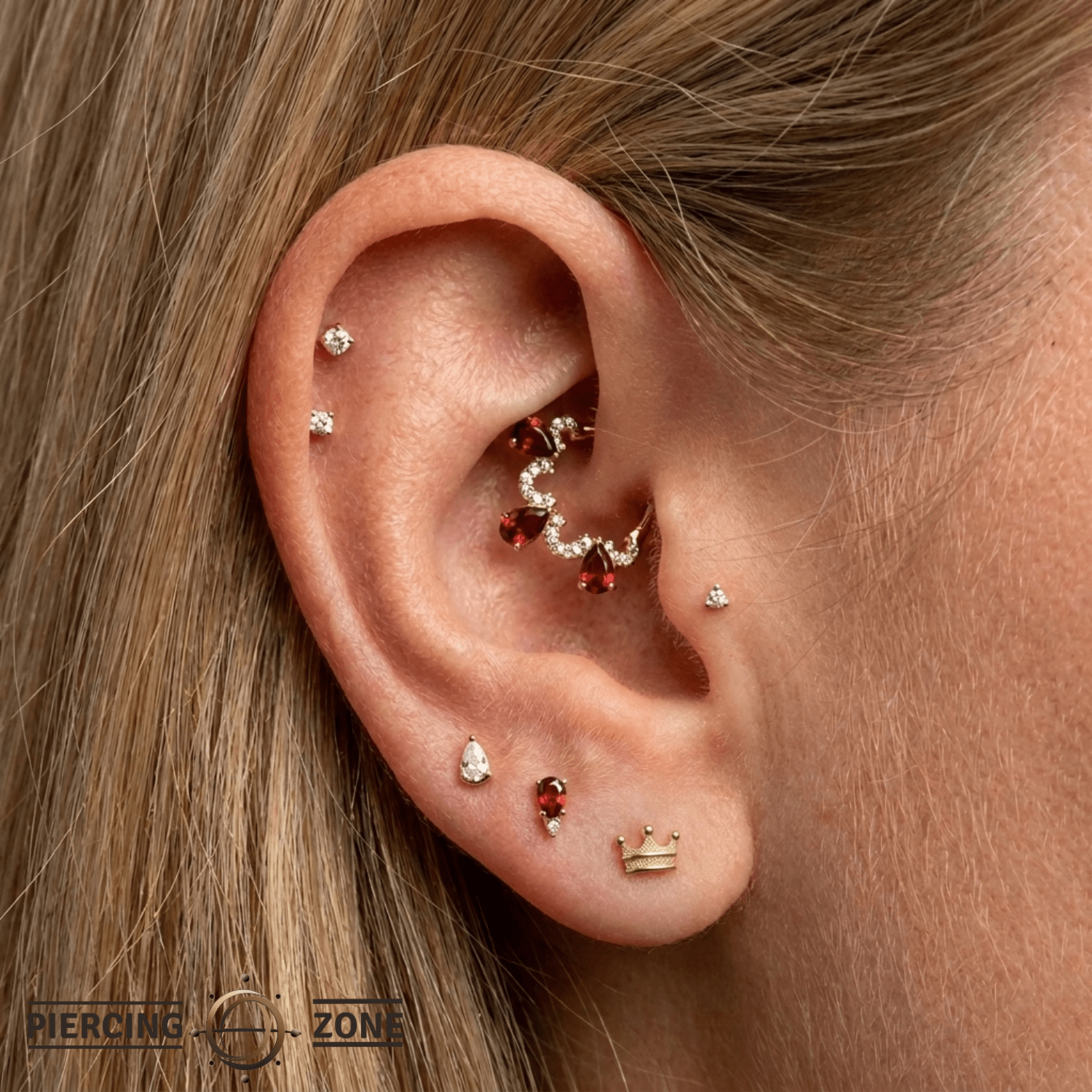 Crown - 18K Gold Threadless End - piercing-zone.com