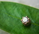 Crown - Set CZ – 14K Gold Threadless End - piercing - zone.com