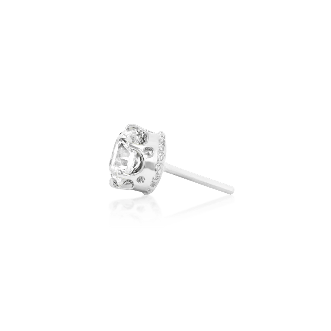 Crown - Set CZ – 14K Gold Threadless End - piercing - zone.com