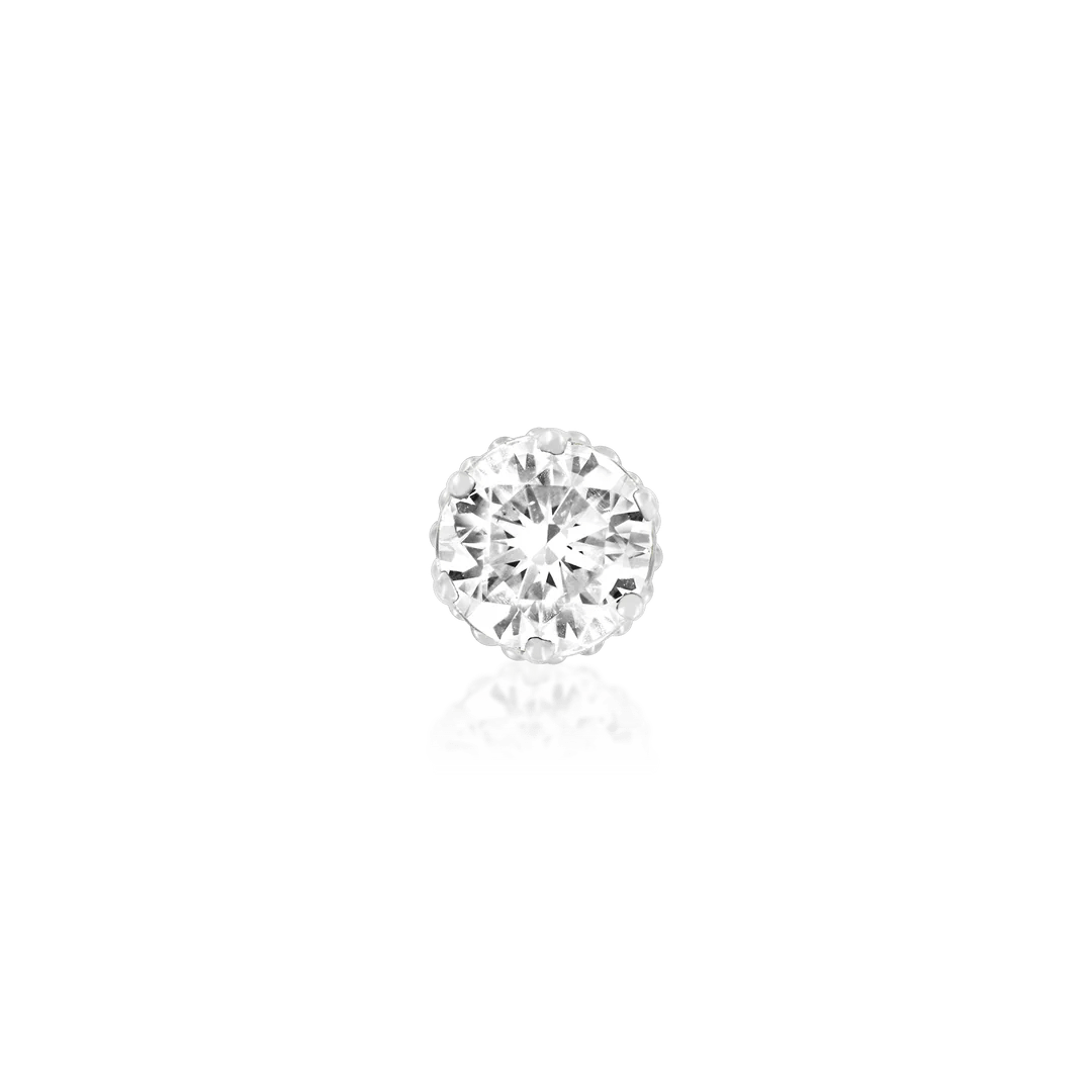 Crown - Set CZ – 14K Gold Threadless End - piercing - zone.com