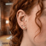 Crown Trim – 14K Gold Threadless/Threaded End - piercing - zone.com